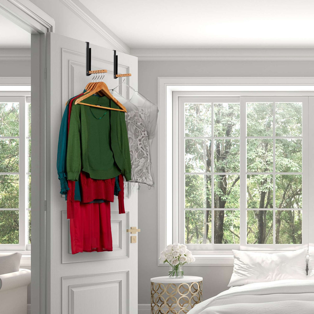 Clothes hanger for folding doors - set of 2