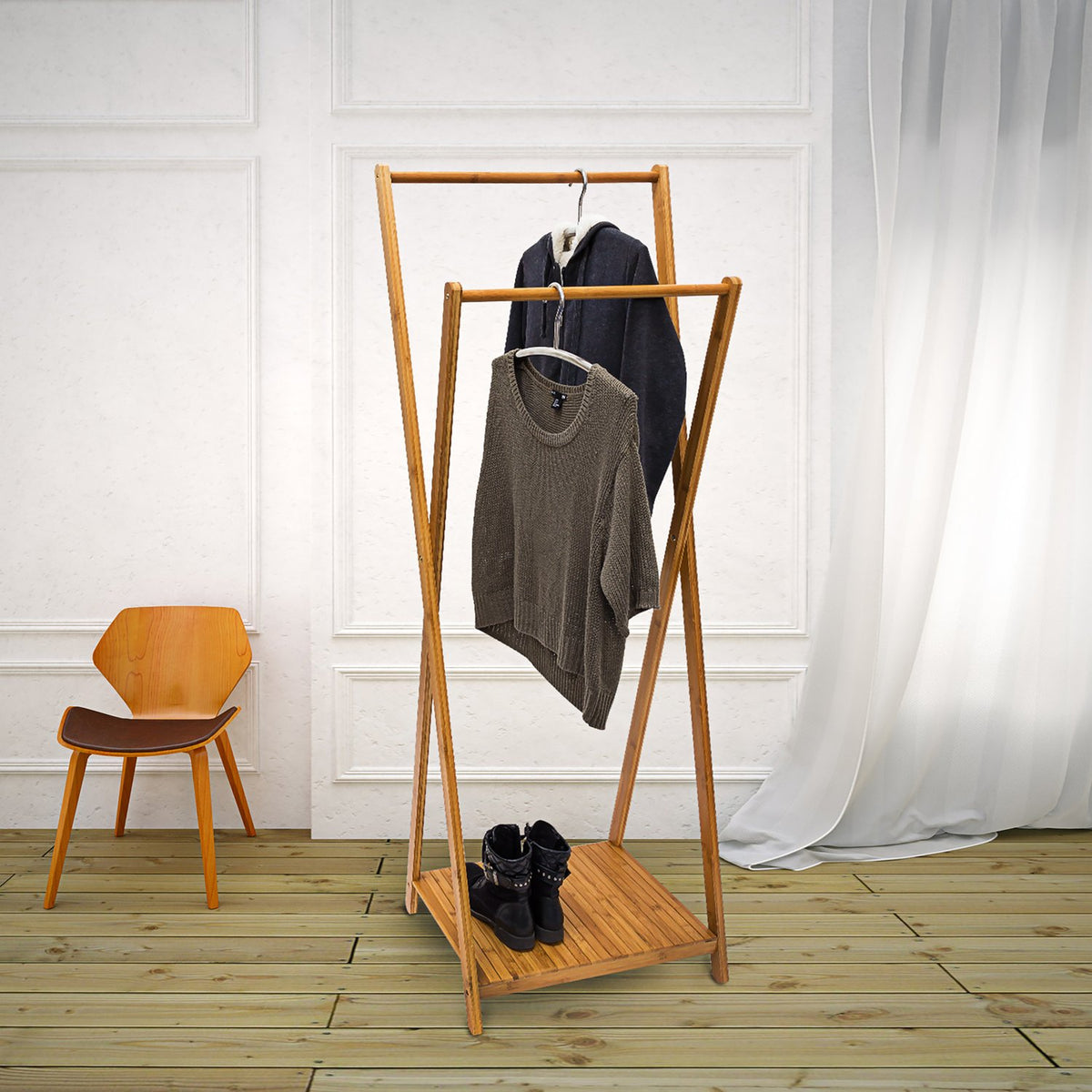 Clothes hanger in bamboo