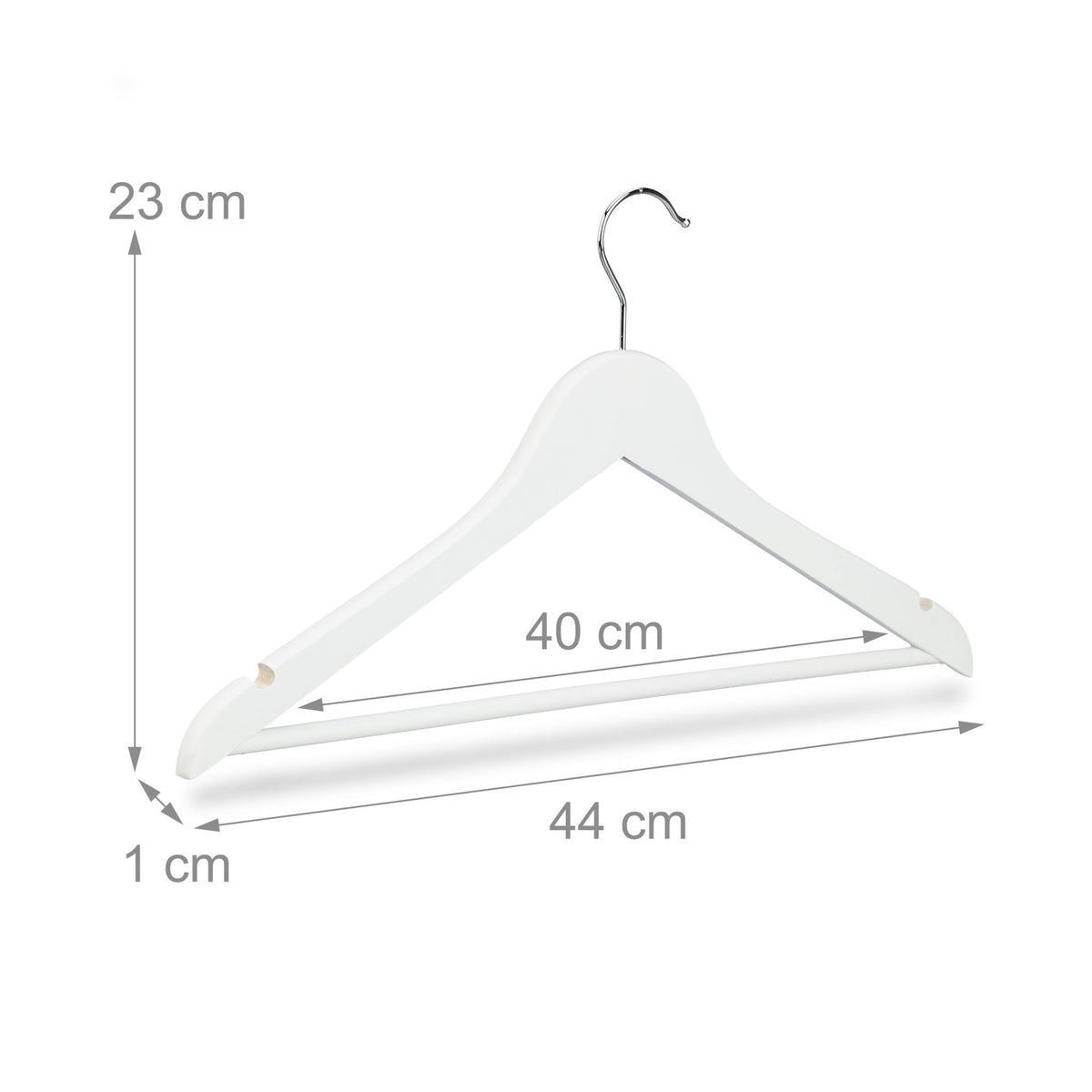 Clothes hangers with trouser bar, set of 20