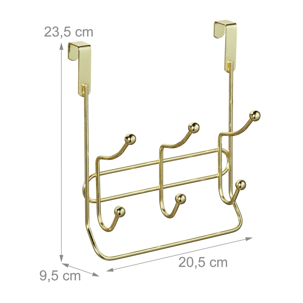 Clothes hanger with 3 double hooks