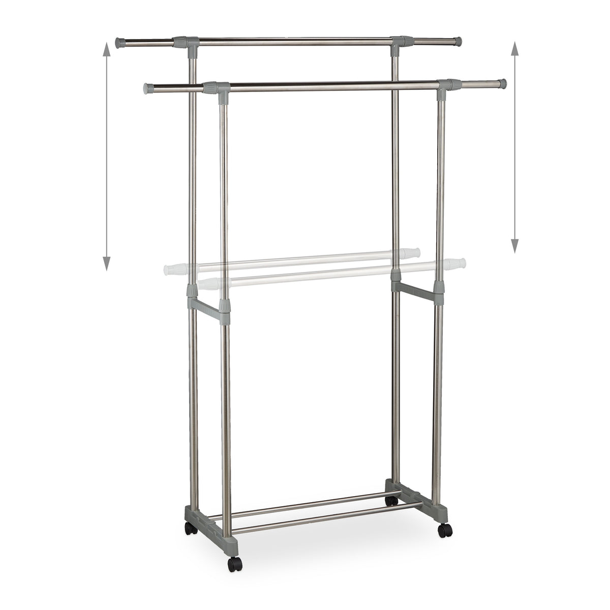 Clothes hanger with two clothes rods