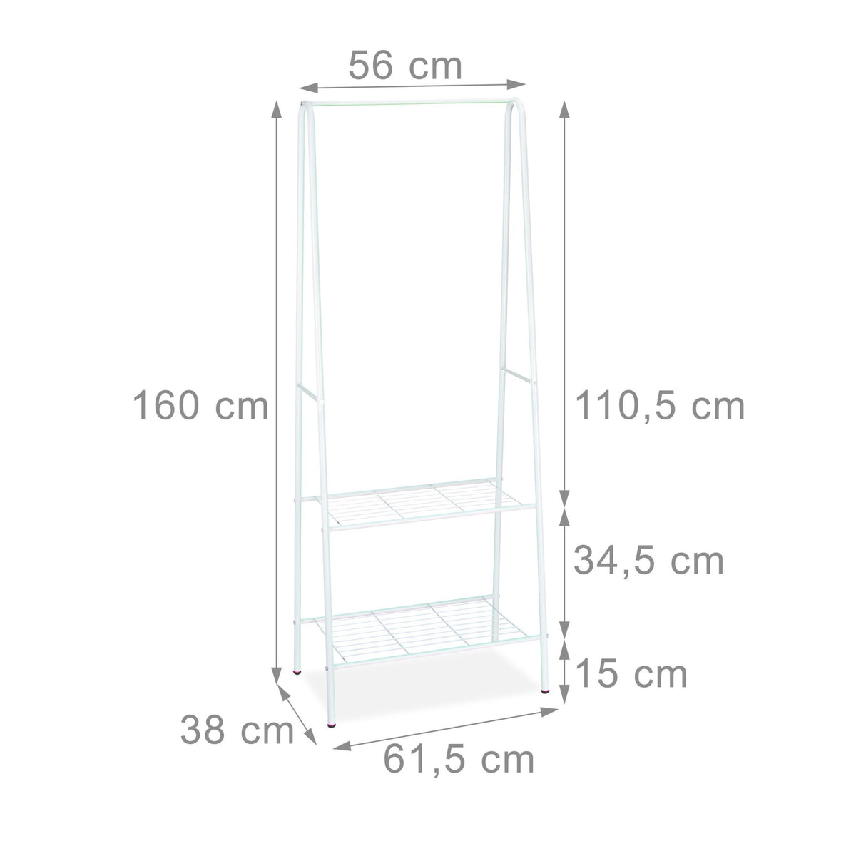 Clothes stand 2 shelves SANDRA