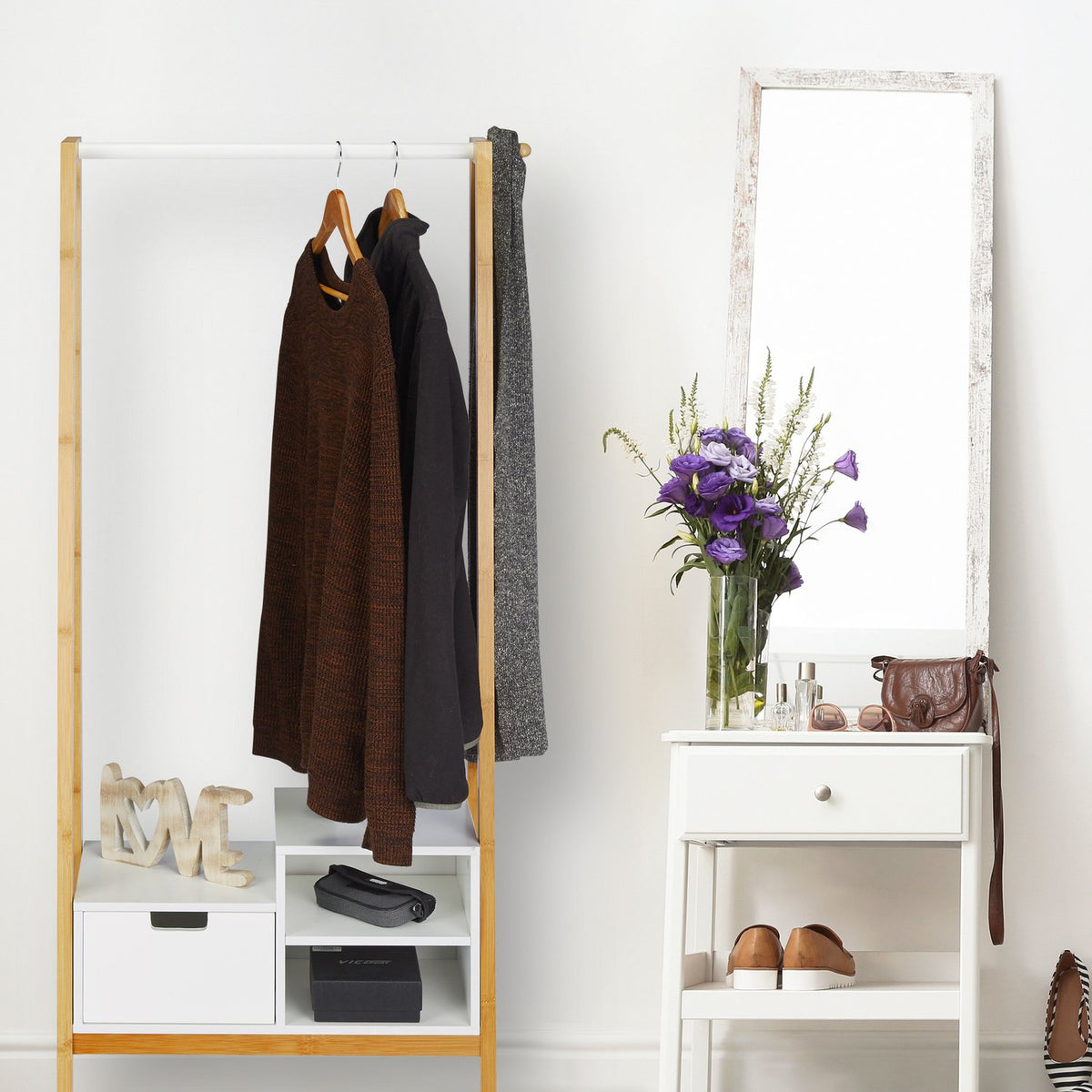 Clothes stand with shelf