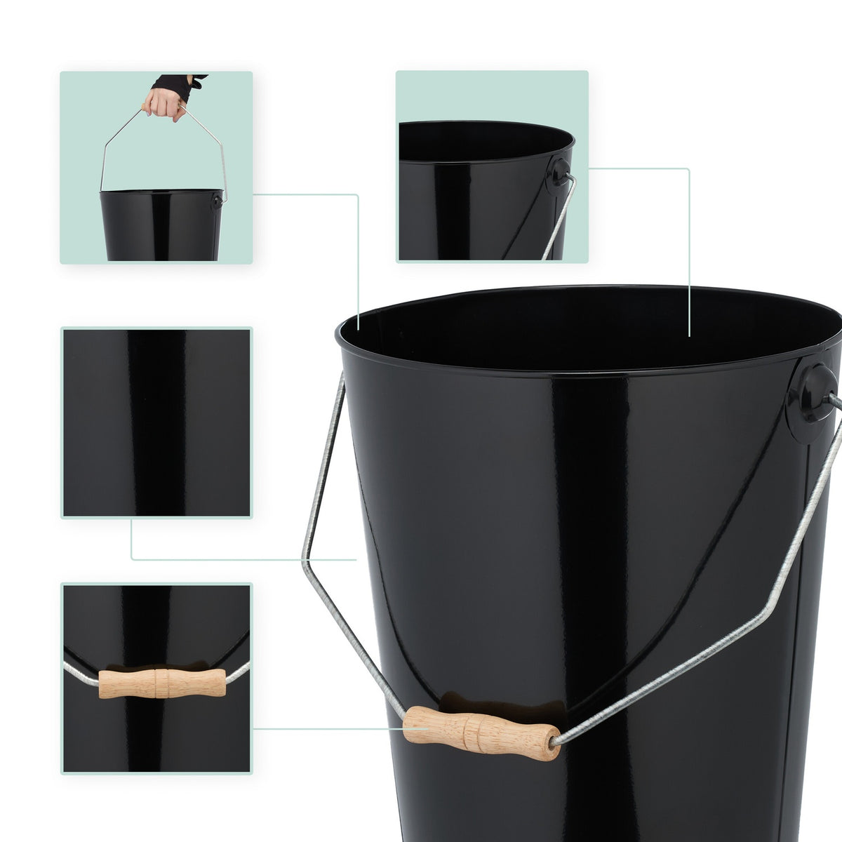 Coal Bucket with Handle – Fireplace, Firewood, Pellets