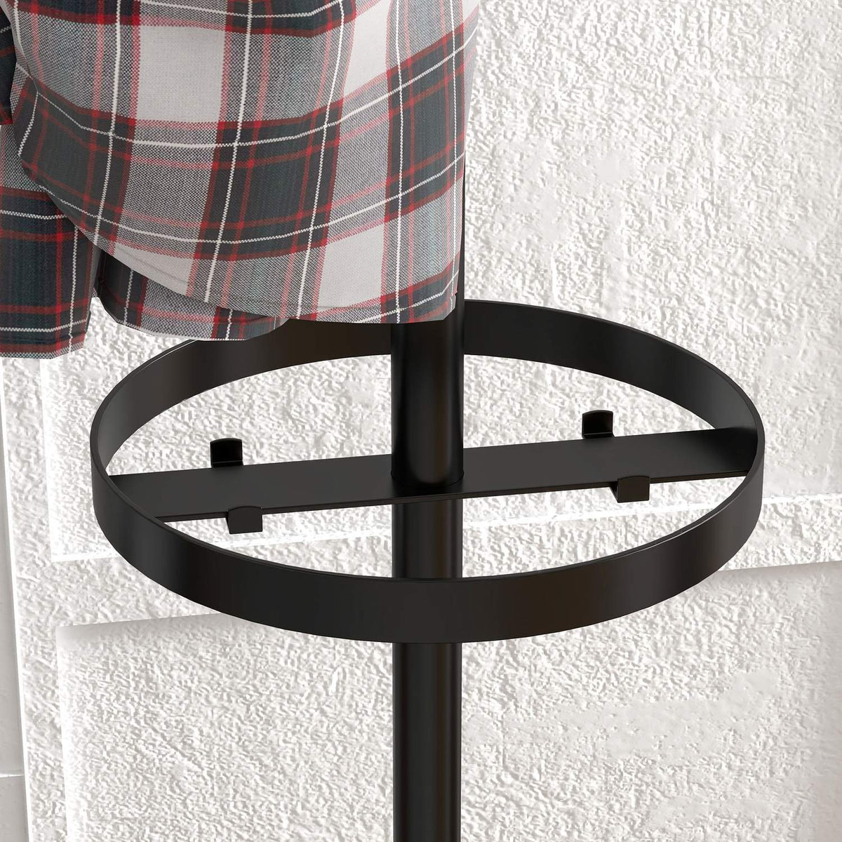 Coat Rack With 8 Hooks, Clothes Rack, Metal, Walnut, 34X34X177 Cm