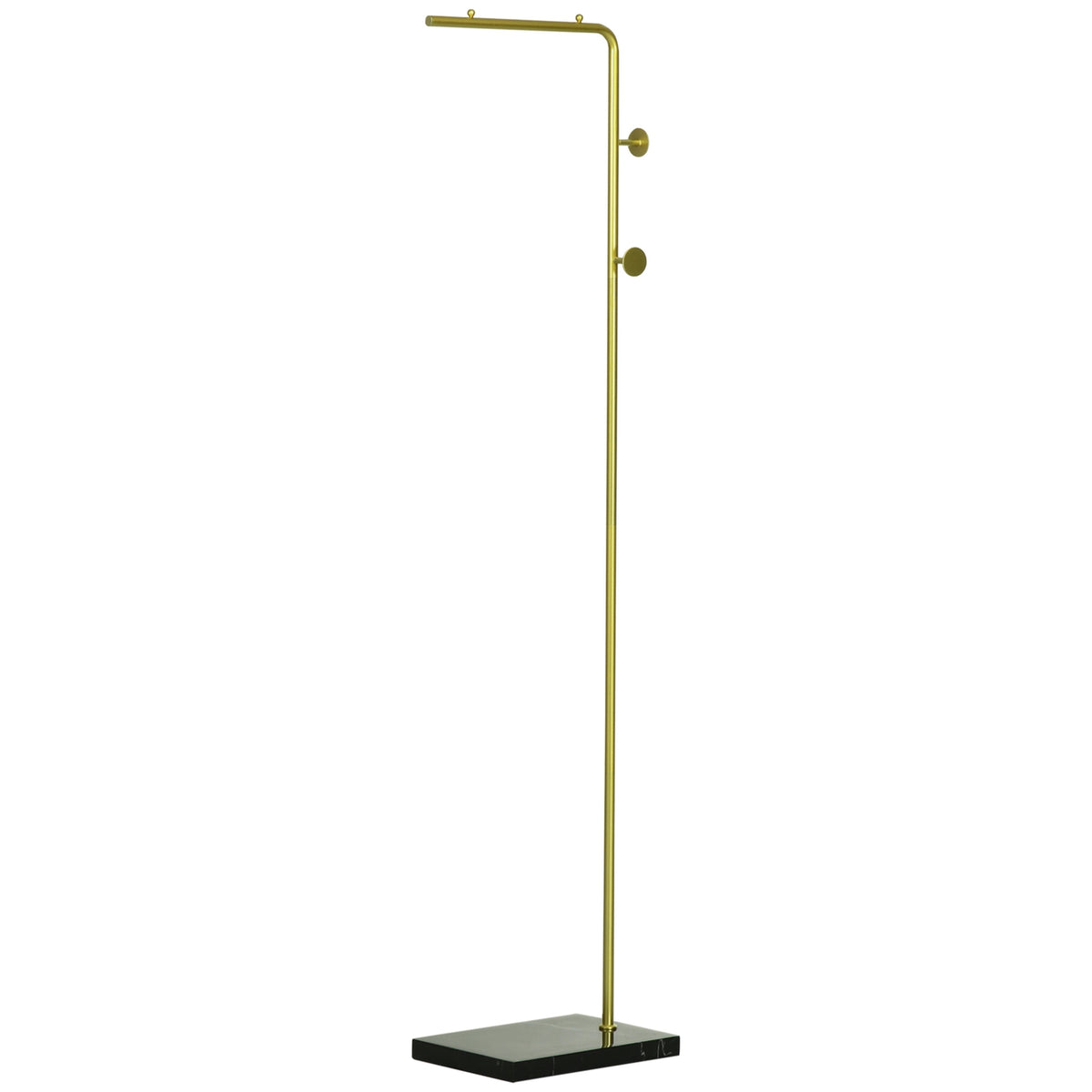 Coat stand, clothes stand with hooks, marble base coat rack for clothes, hats, for living room, entrance, 35 x 25 x 170 cm, gold + black