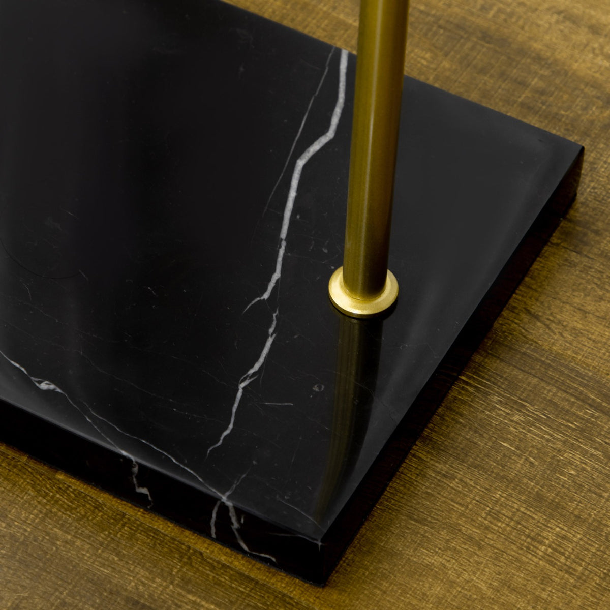 Coat stand, clothes stand with hooks, marble base coat rack for clothes, hats, for living room, entrance, 35 x 25 x 170 cm, gold + black