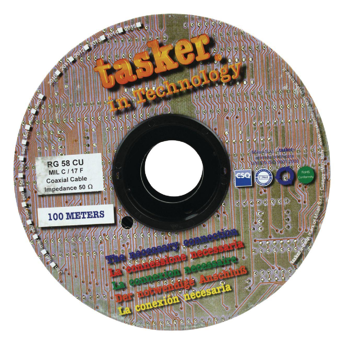 Coax Cable On Reel RG58 5.0 mm 100 m Black