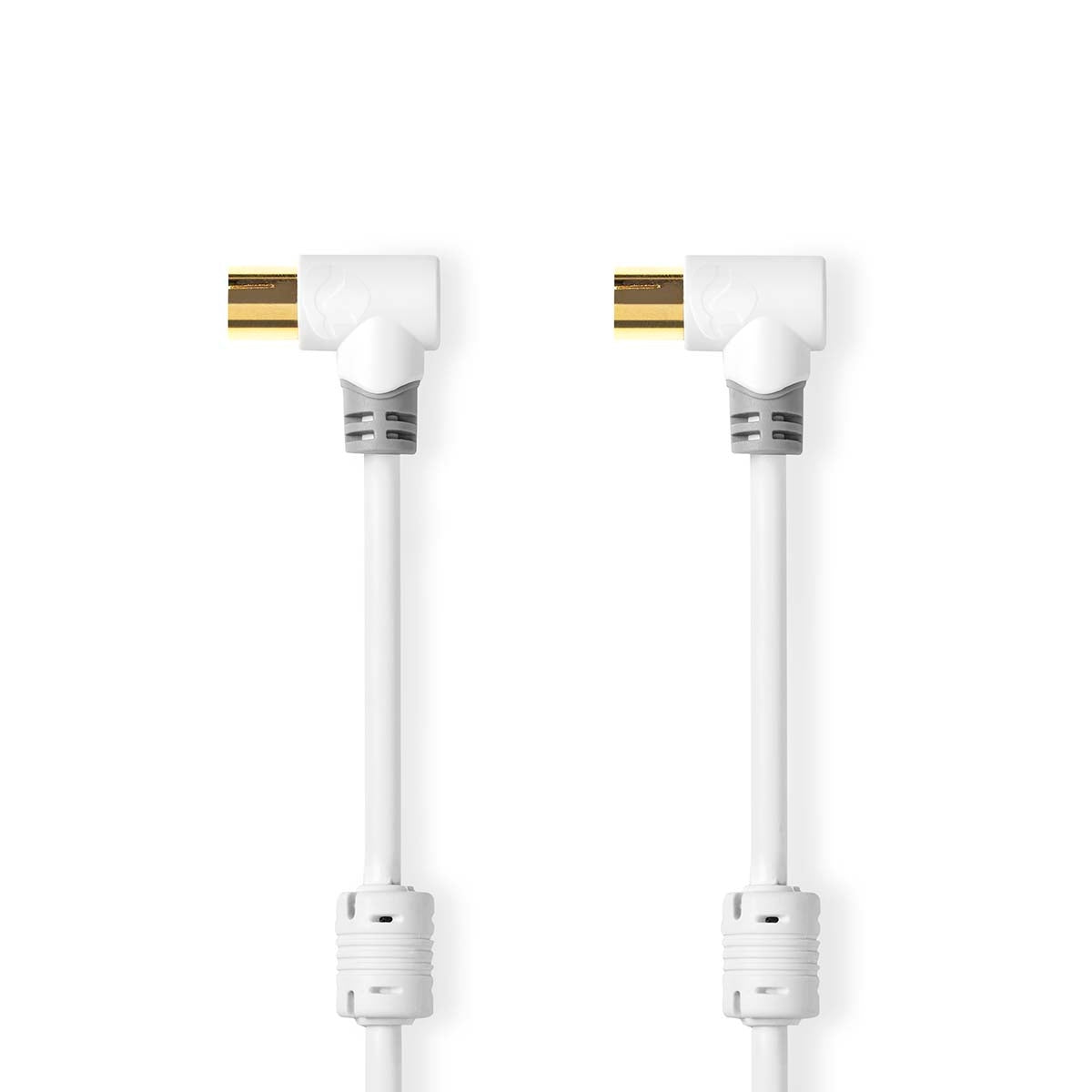 Coaxial cable | IEC (Coax) Male | IEC (Coax) Female | Gold Plated | 100dB | 75 Ohm | Double Shielded | 5.00 m | Round | PVC | White | Box