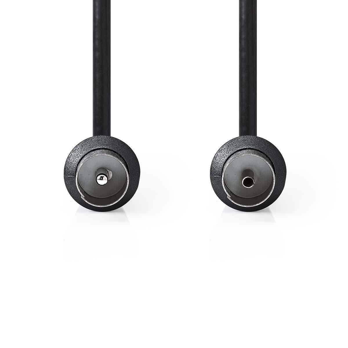 Coaxial cable | IEC (Coax) Male | IEC (Coax) Female | Nickel Plated | 90 dB| 75 Ohm | Double Shielded | 3.00 m | Round | PVC | Black | Envelope