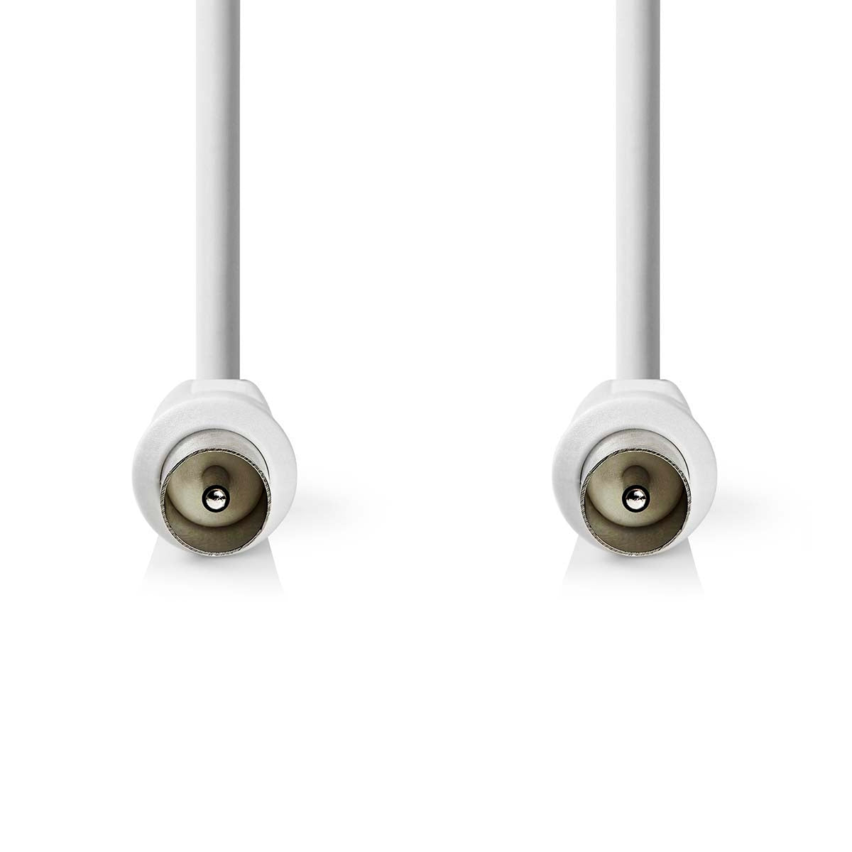 Coaxial cable | IEC (Coax) Male | IEC (Coax) Male | Nickel Plated | 90 dB| 75 Ohm | Double Shielded | 10.0 m | Round | PVC | White | Envelope
