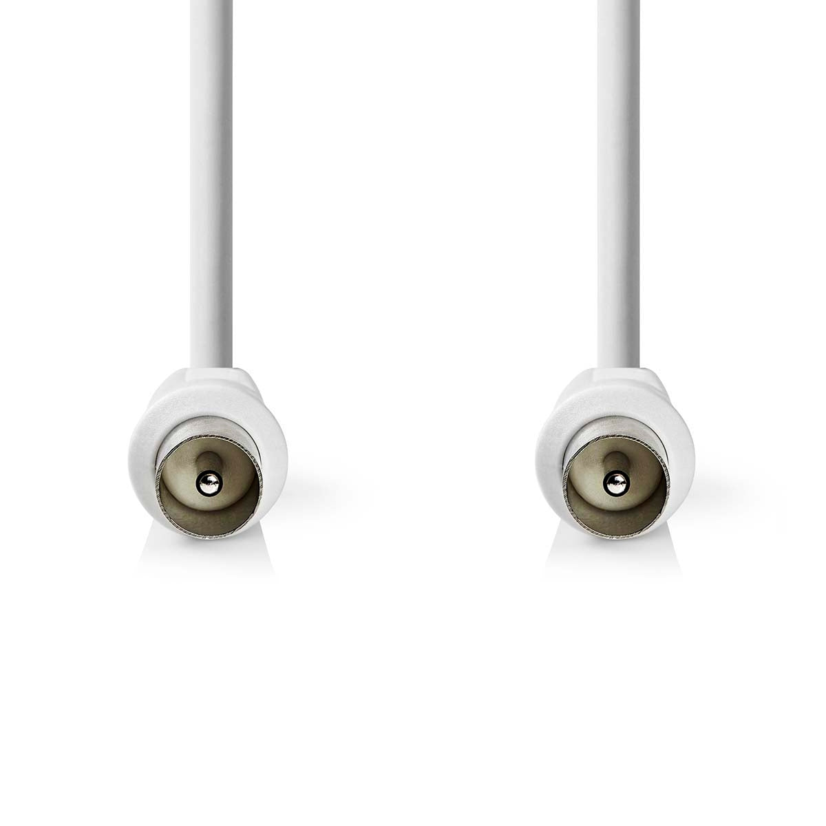Coaxial cable | IEC (Coax) Male | IEC (Coax) Male | Nickel Plated | 90 dB| 75 Ohm | Double Shielded | 1.50 m | Round | PVC | White | Envelope