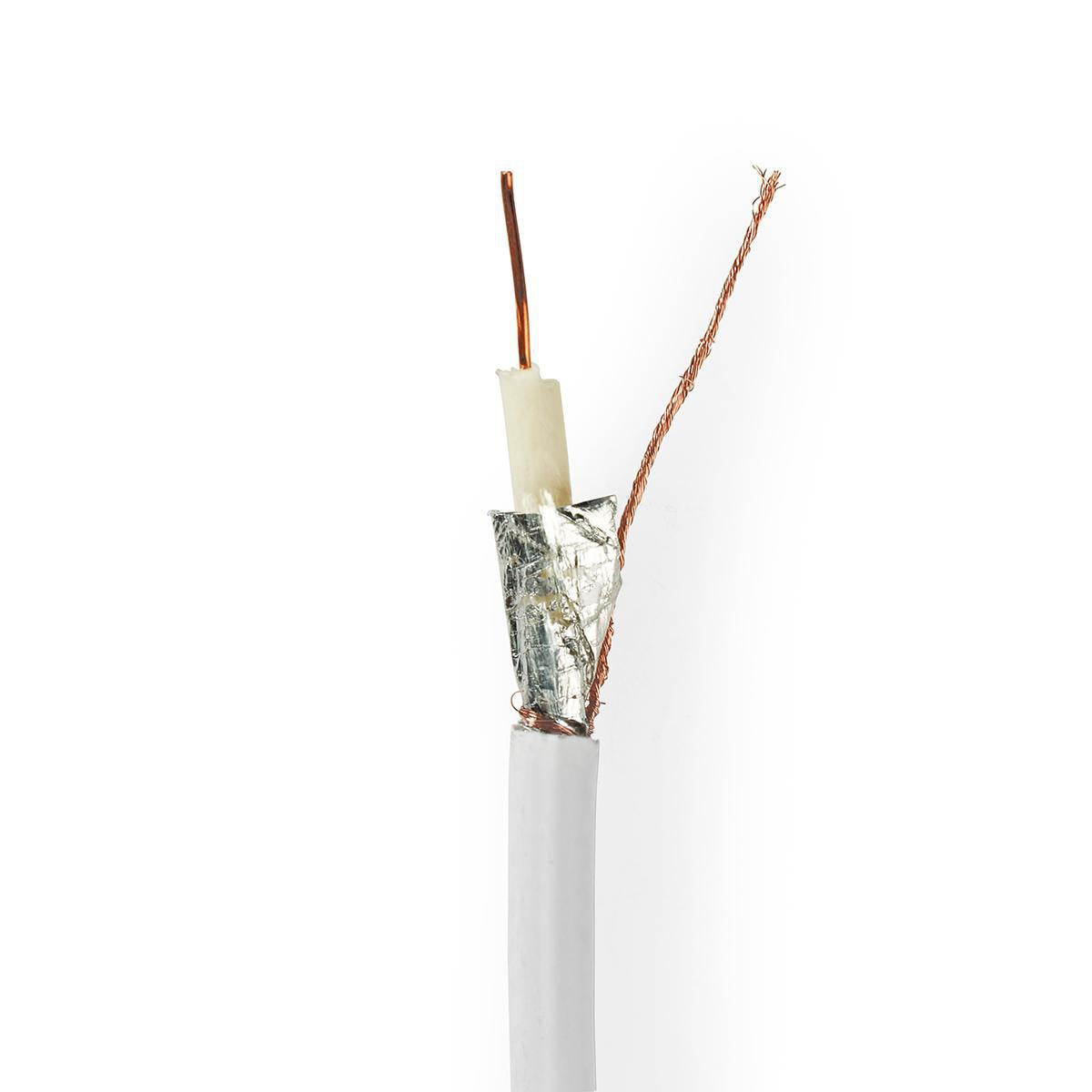 Coaxial cable on Bobin | RG6T | 75 Ohm | Double Shielded | ECA | 10.0 m | Coax | PVC | White | Roll