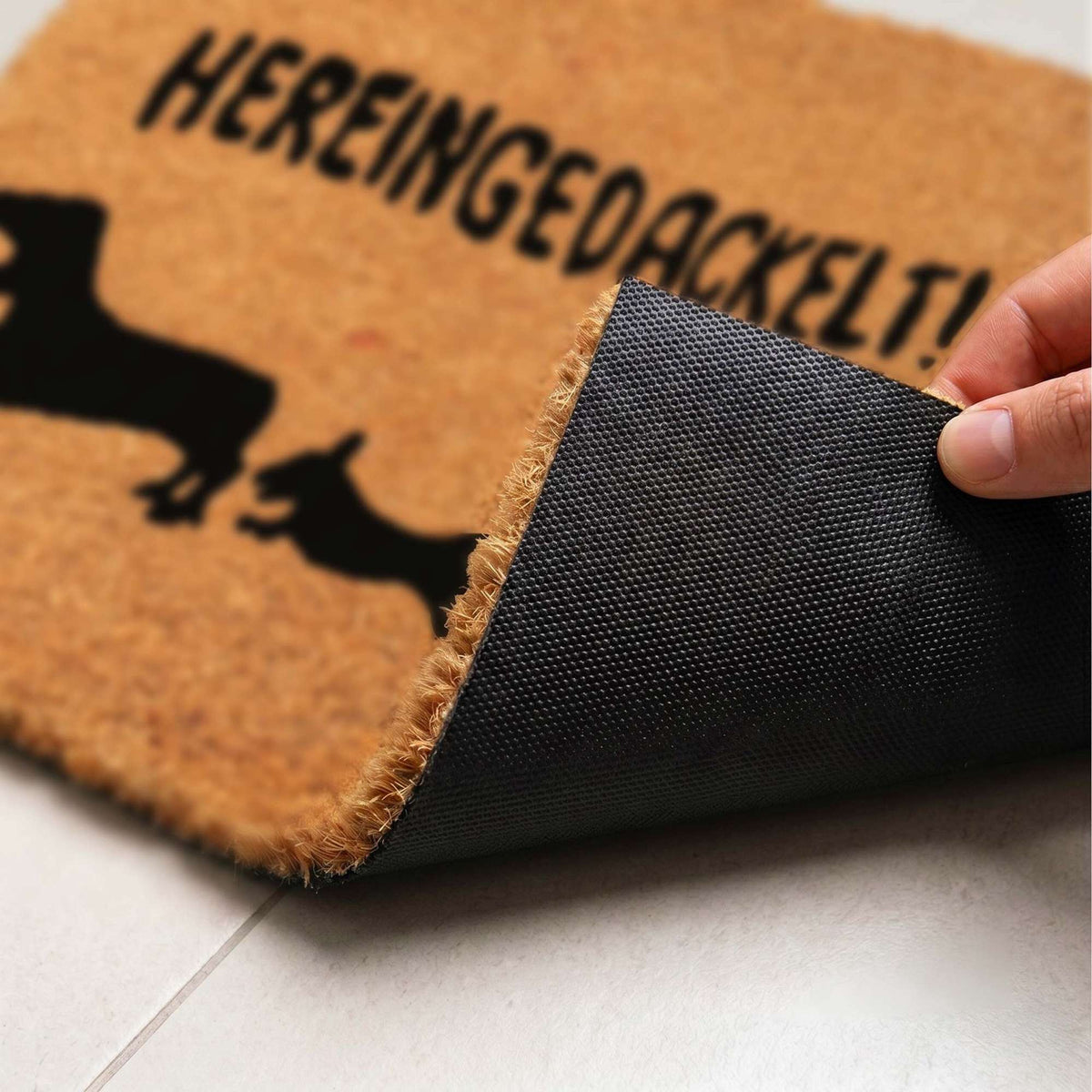 Coconut Animal Doormat, 60x40 cm, Non-Slip Backing