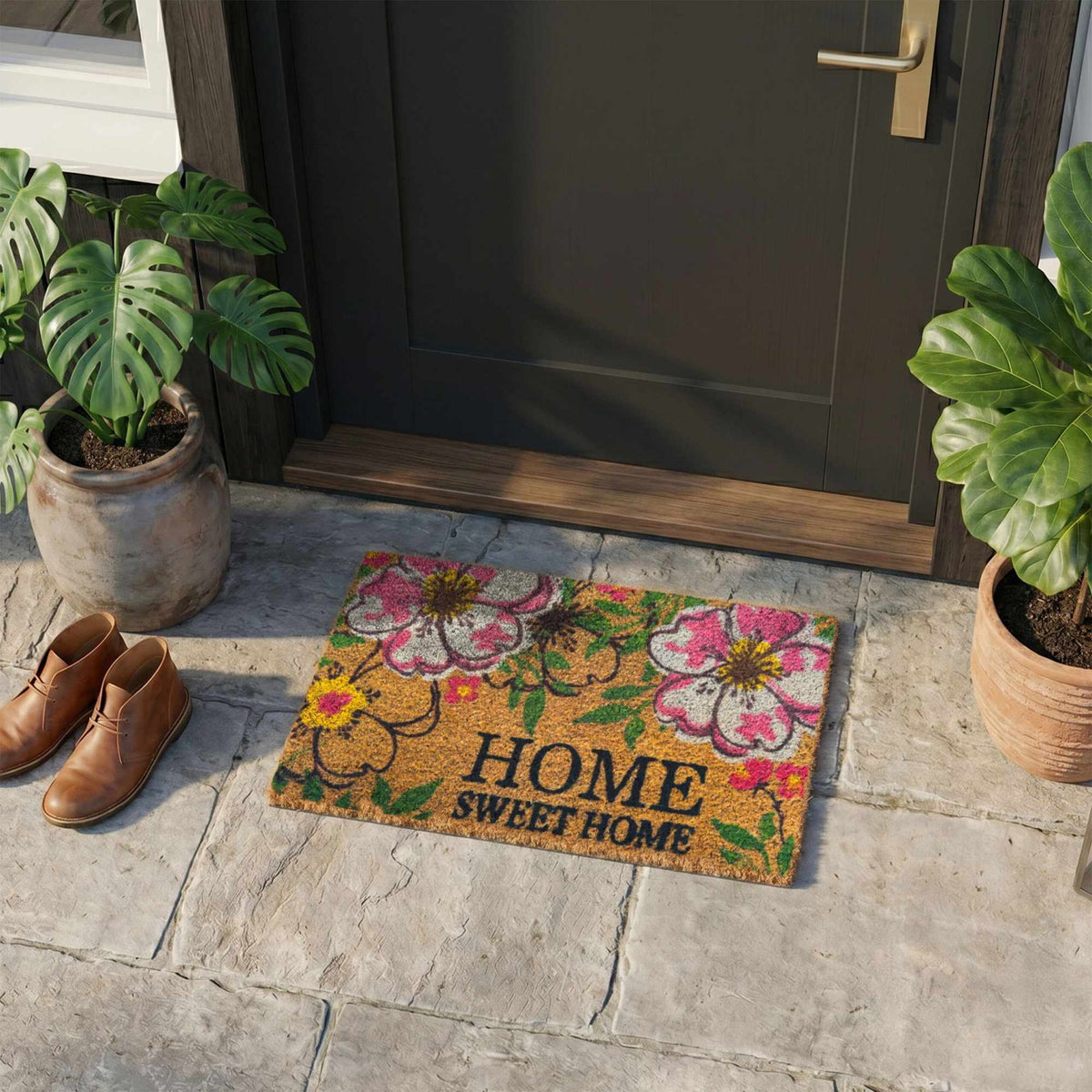 Coconut Coir Doormat, 60x40 cm, Indoor/Outdoor Use