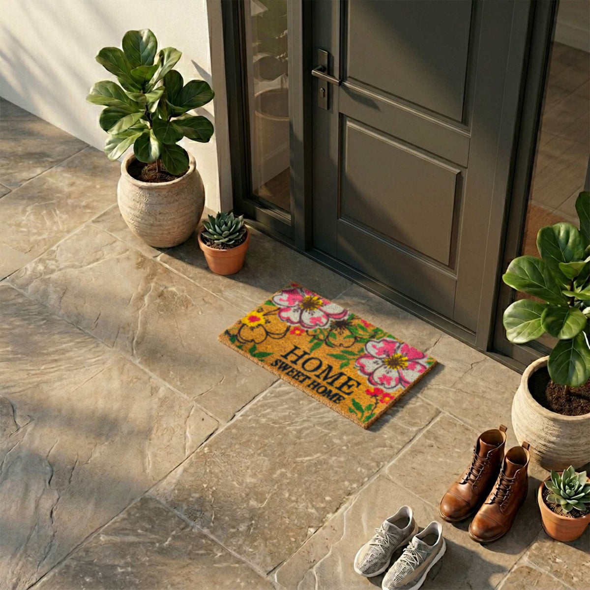 Coconut Coir Doormat, 60x40 cm, Indoor/Outdoor Use