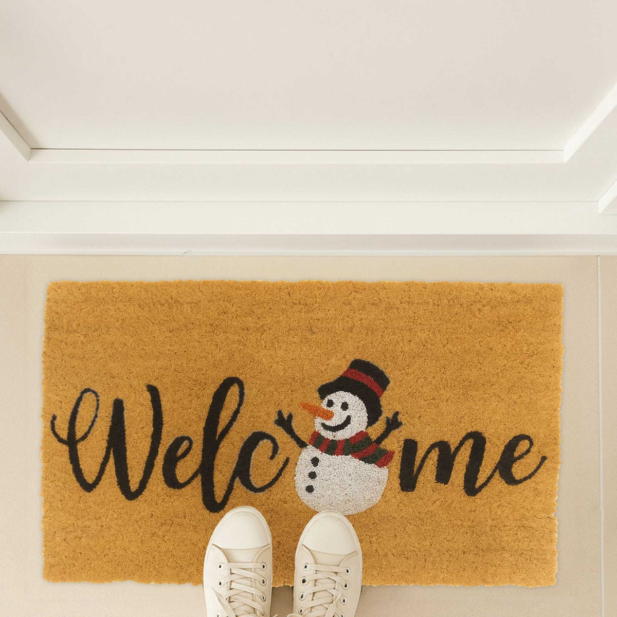 Coconut Doormat 60x40 cm – Winter Print, Non-Slip