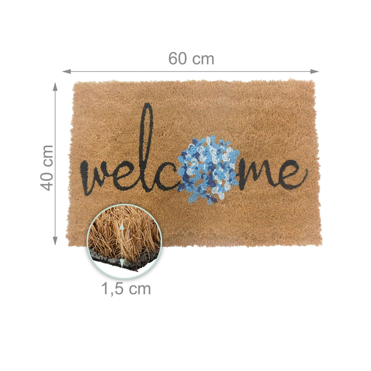 Coconut Fiber Welcome Mat – Non-Slip, Indoor/Outdoor Use