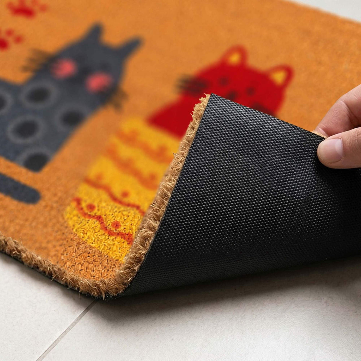 Coconut Fibre Animal Doormat, 60x40 cm, Non-Slip