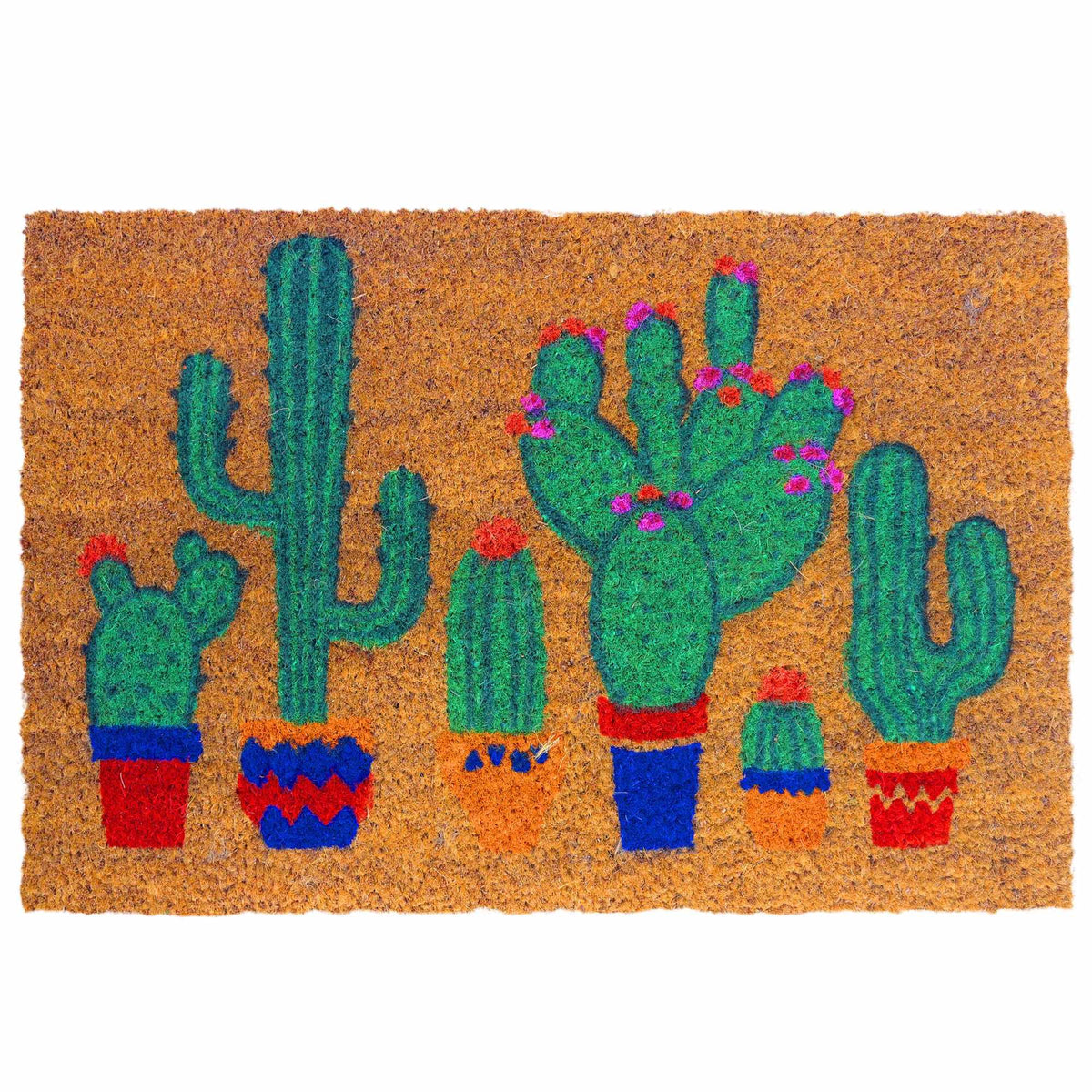 Coconut Fibre Doormat, Botanical Design, 60x40 cm