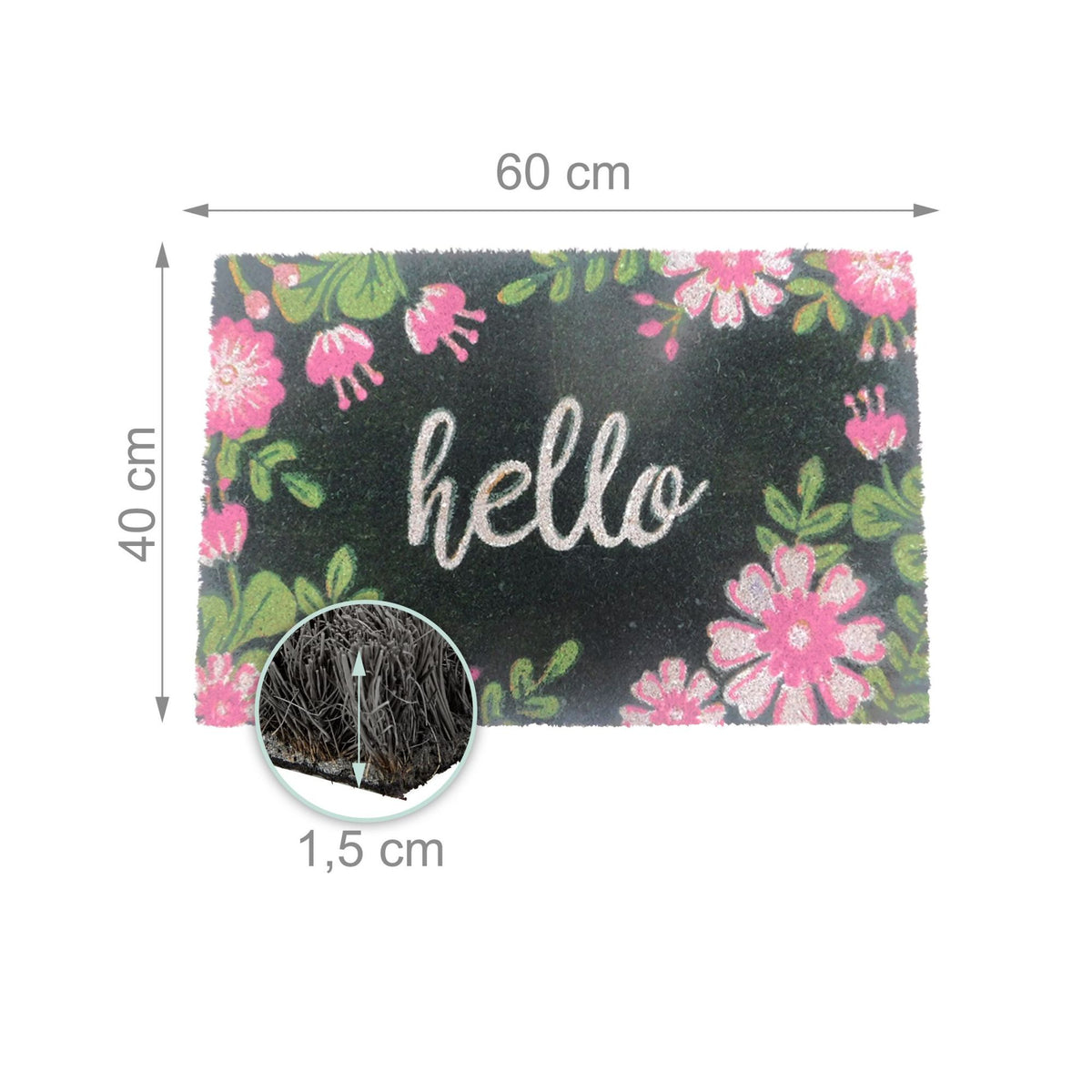 Coconut Fibre Welcome Mat – Non-Slip, Indoor/Outdoor Use