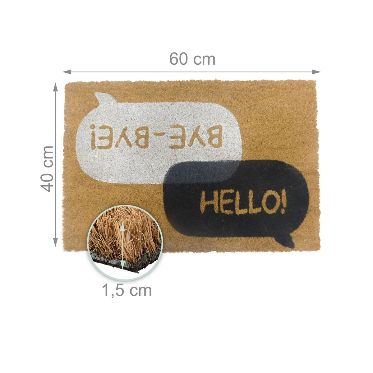 Coconut Fibre Welcome Mat – Non-Slip, Indoor/Outdoor Use