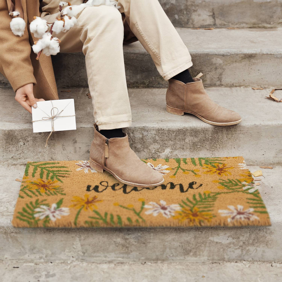 Coconut door mat "Welcome".