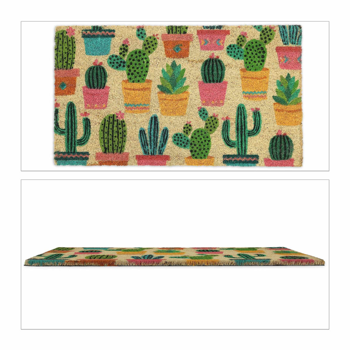 Coconut door mat cactus