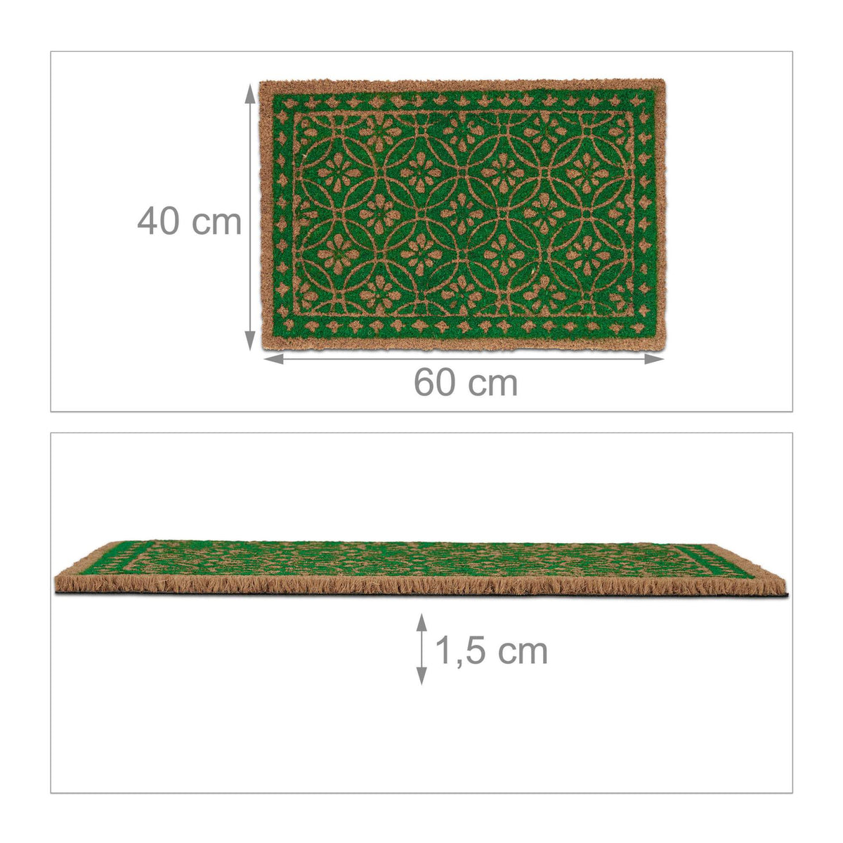 Coconut doormat floral pattern
