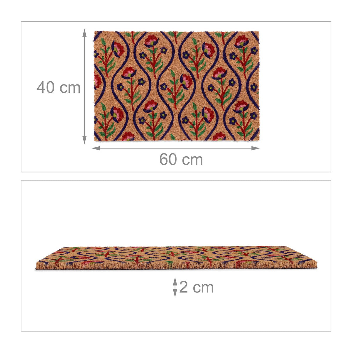 Coconut doormat flowers