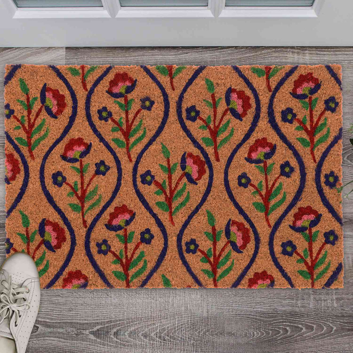 Coconut doormat flowers