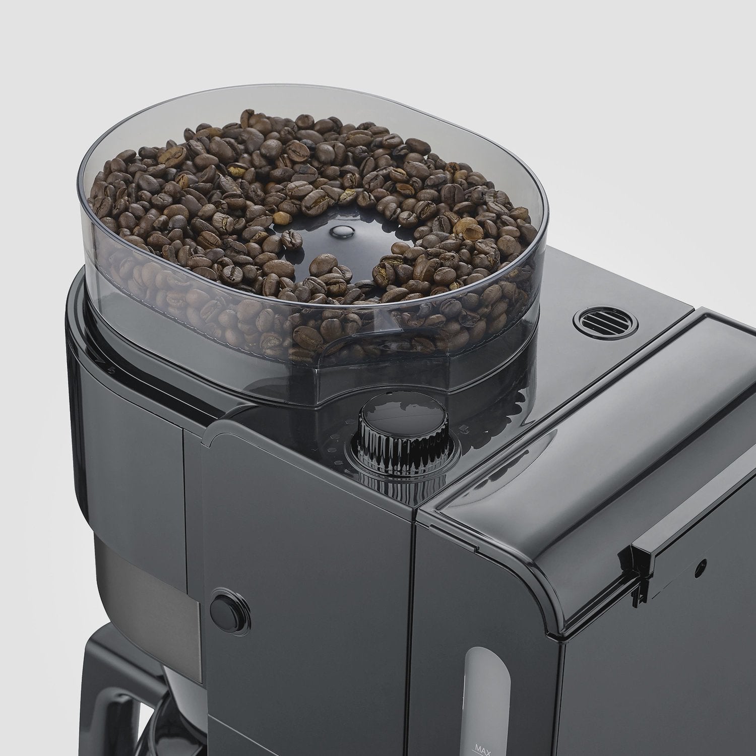 Coffee Maker with Grinder, 10-Cup Capacity, Dark Inox