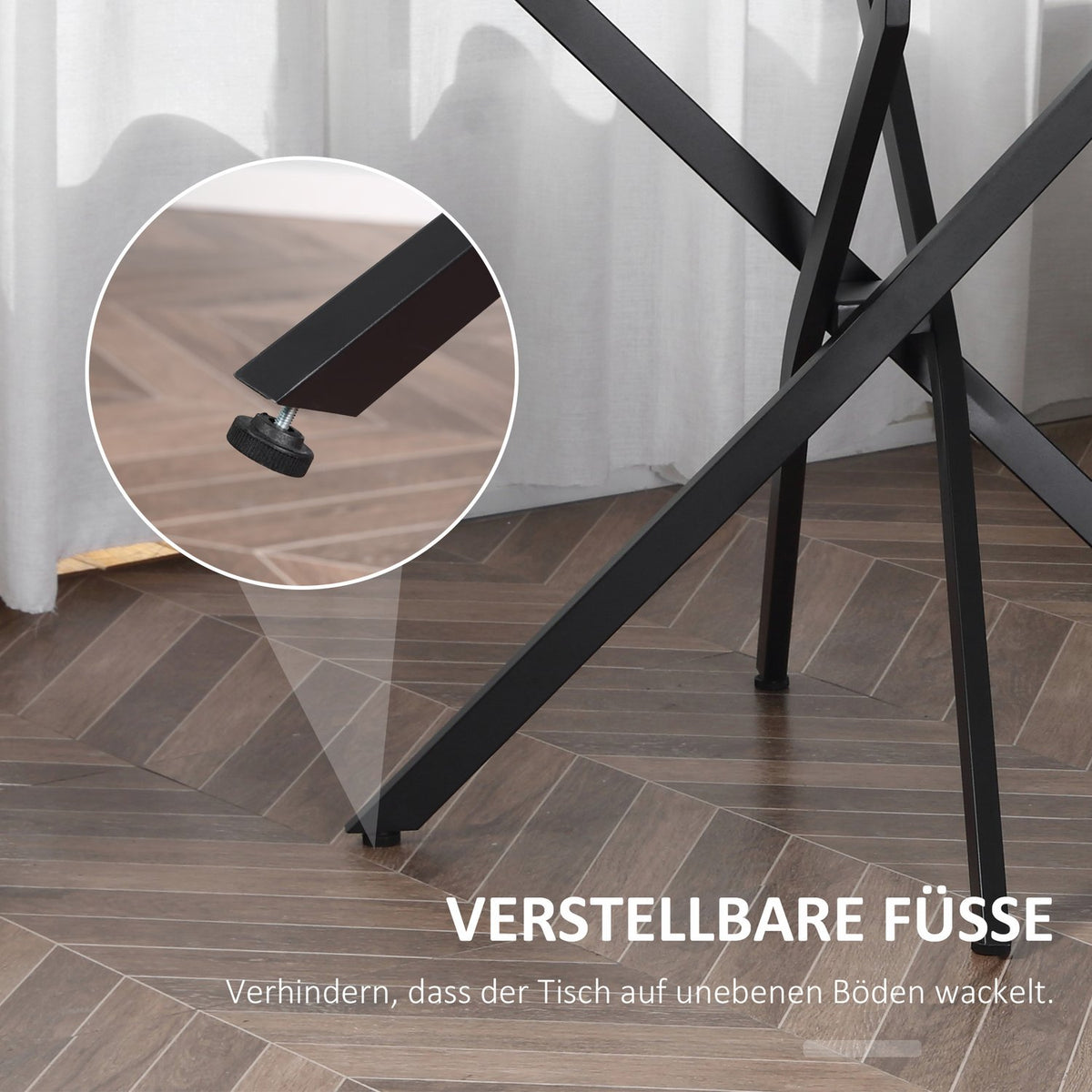 Coffee Table Round Glass Table, Black, Side Table With Safety Glass & Metal Frame, 80X80X75 Cm