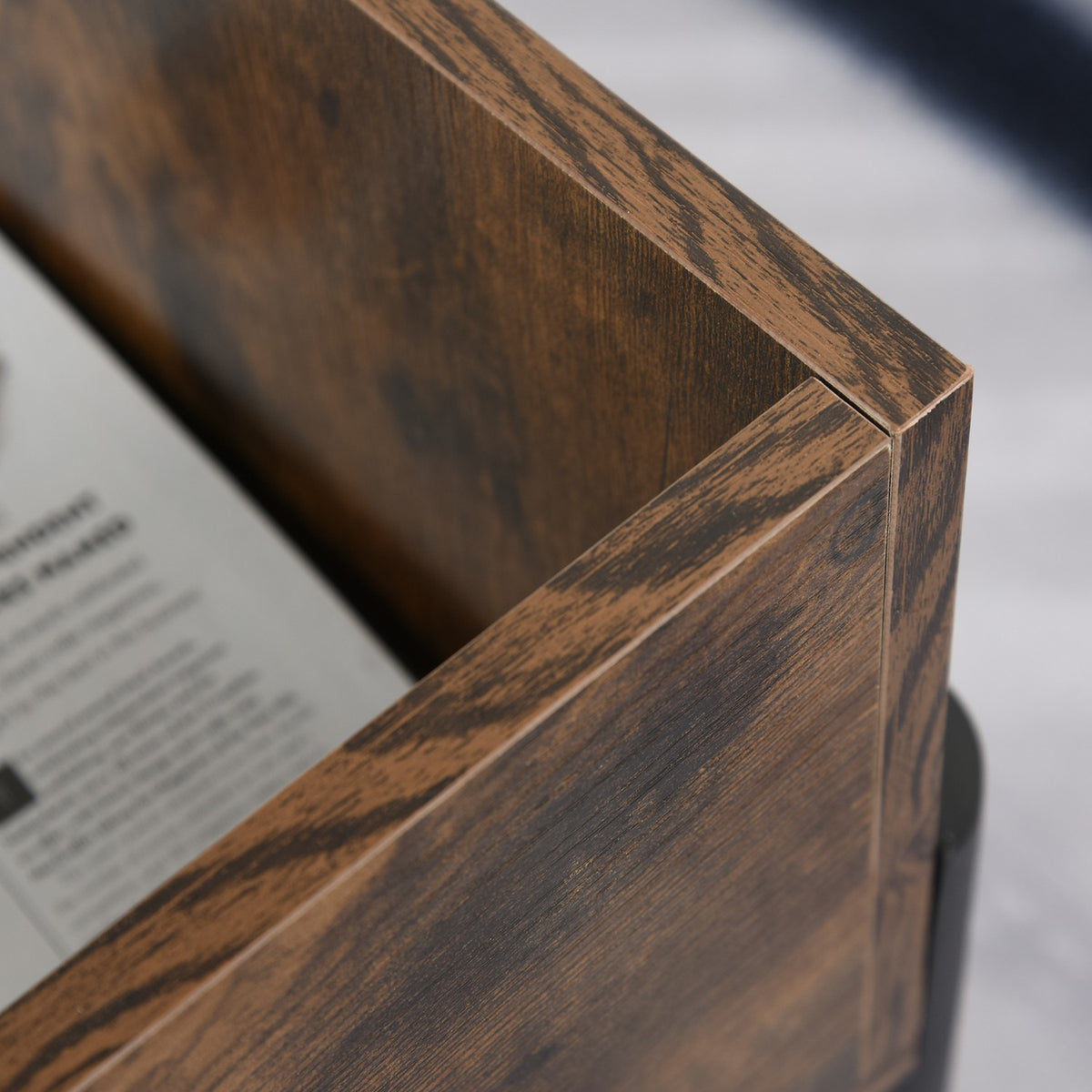 Coffee Table Side Table With Storage Compartment, Chipboard Metal, Brown + Black, 118X60X47Cm