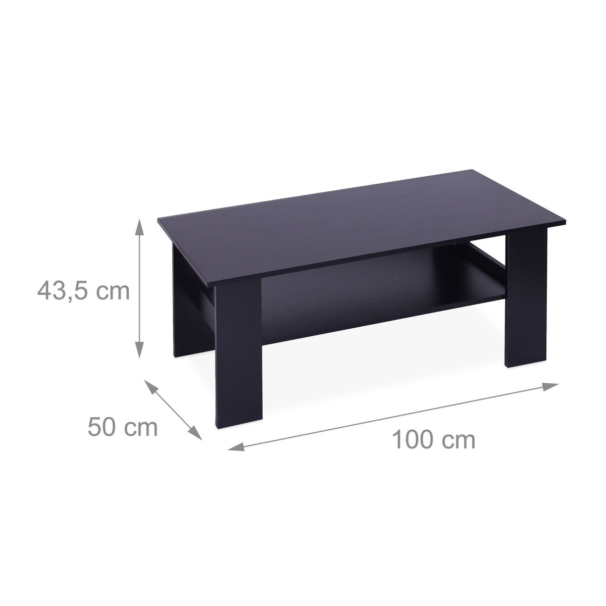 Coffee Table with Lower Shelf – Modern Design, Easy Clean
