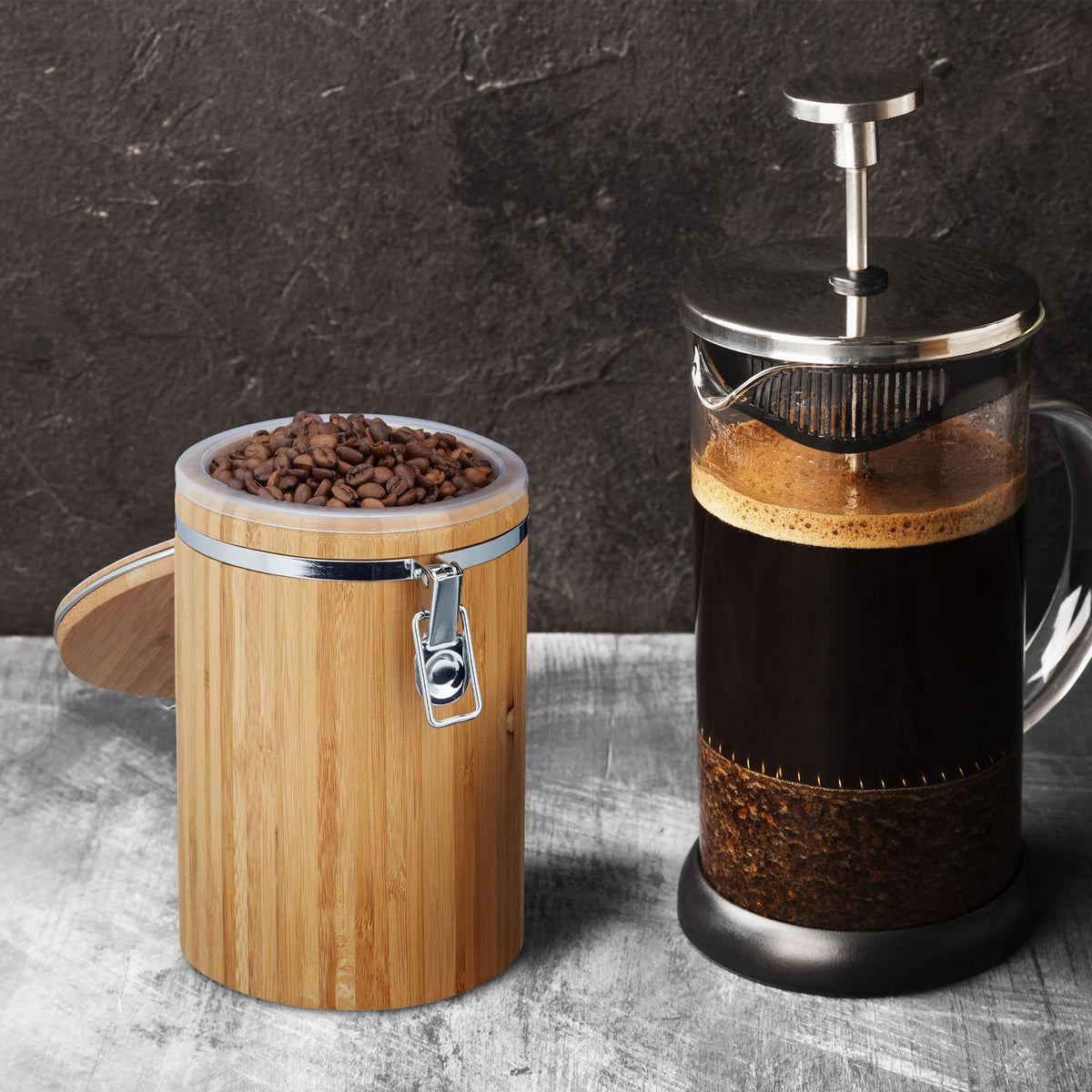 Coffee can in bamboo