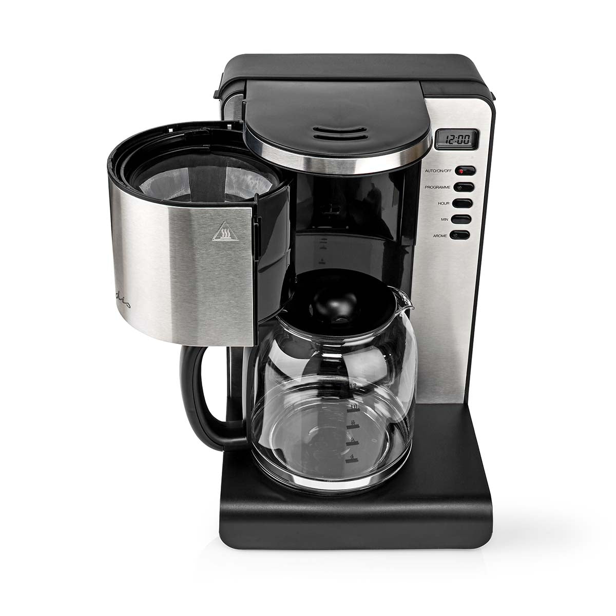 Coffee maker | Filter coffee | 1.5 l | 12 Cups | Keep warm function | Turn on the timer | LCD Screen | Clock function | Aluminum / Black