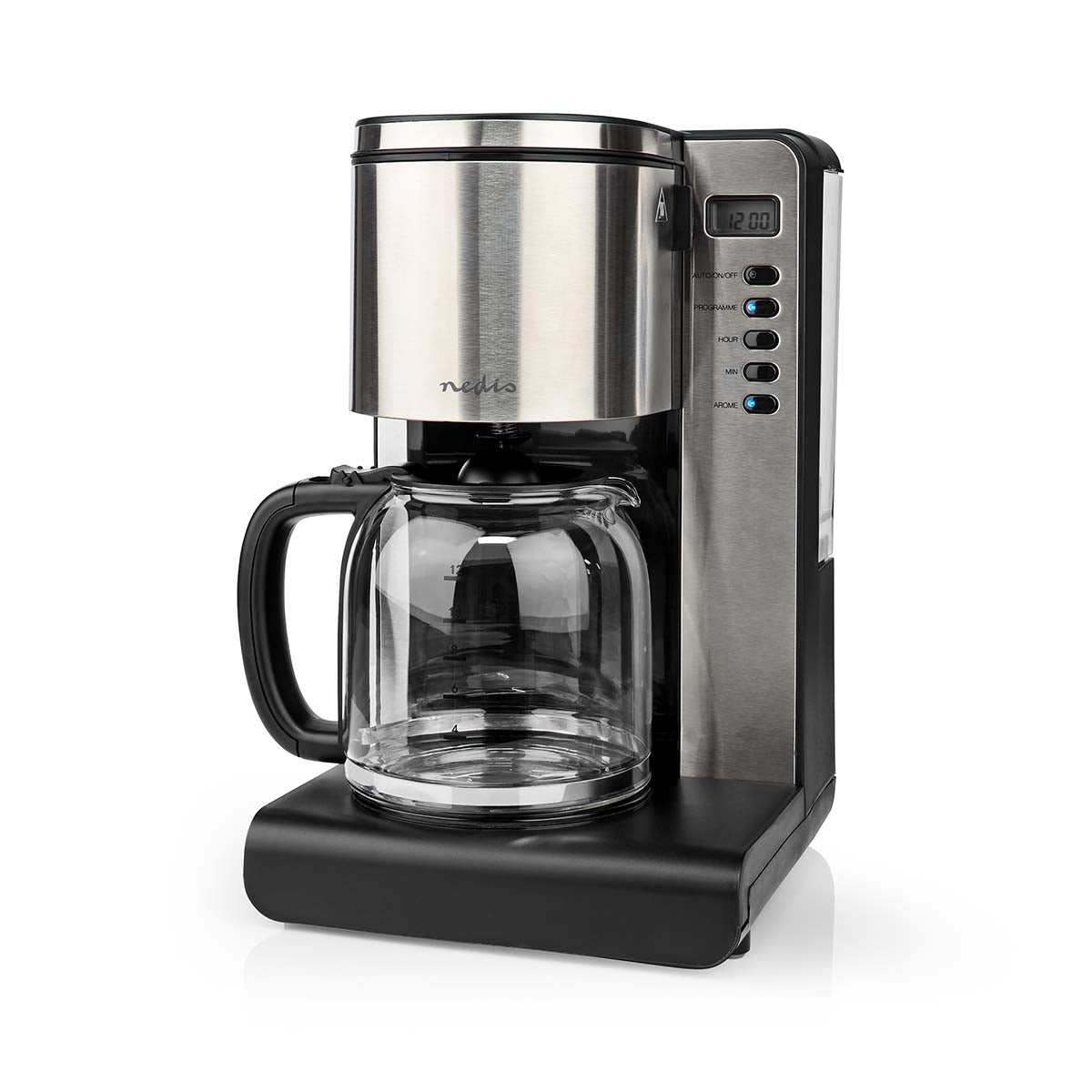 Coffee maker | Filter coffee | 1.5 l | 12 Cups | Keep warm function | Turn on the timer | LCD Screen | Clock function | Aluminum / Black