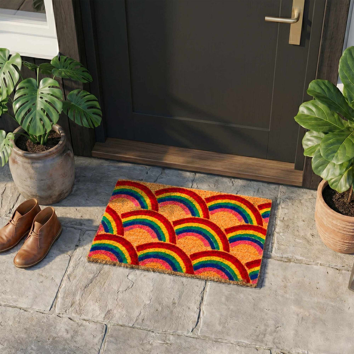 Coir Doormat, 60x40 cm – Decorative, Non-Slip, Durable