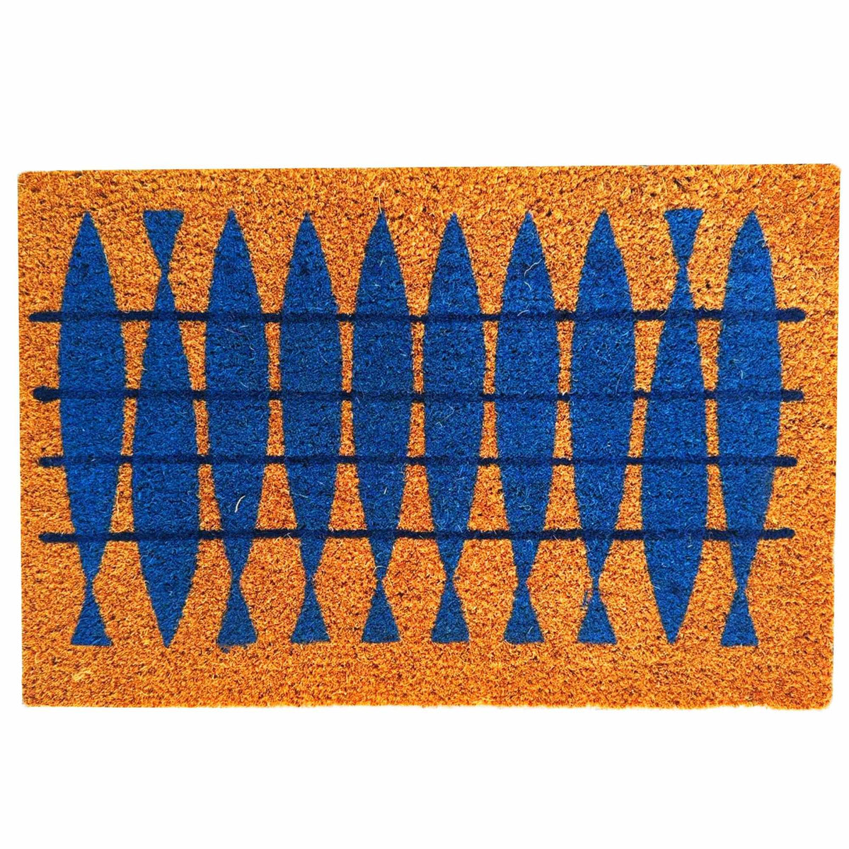 Coir Doormat with Motif, 60x40 cm, Non-Slip Backing