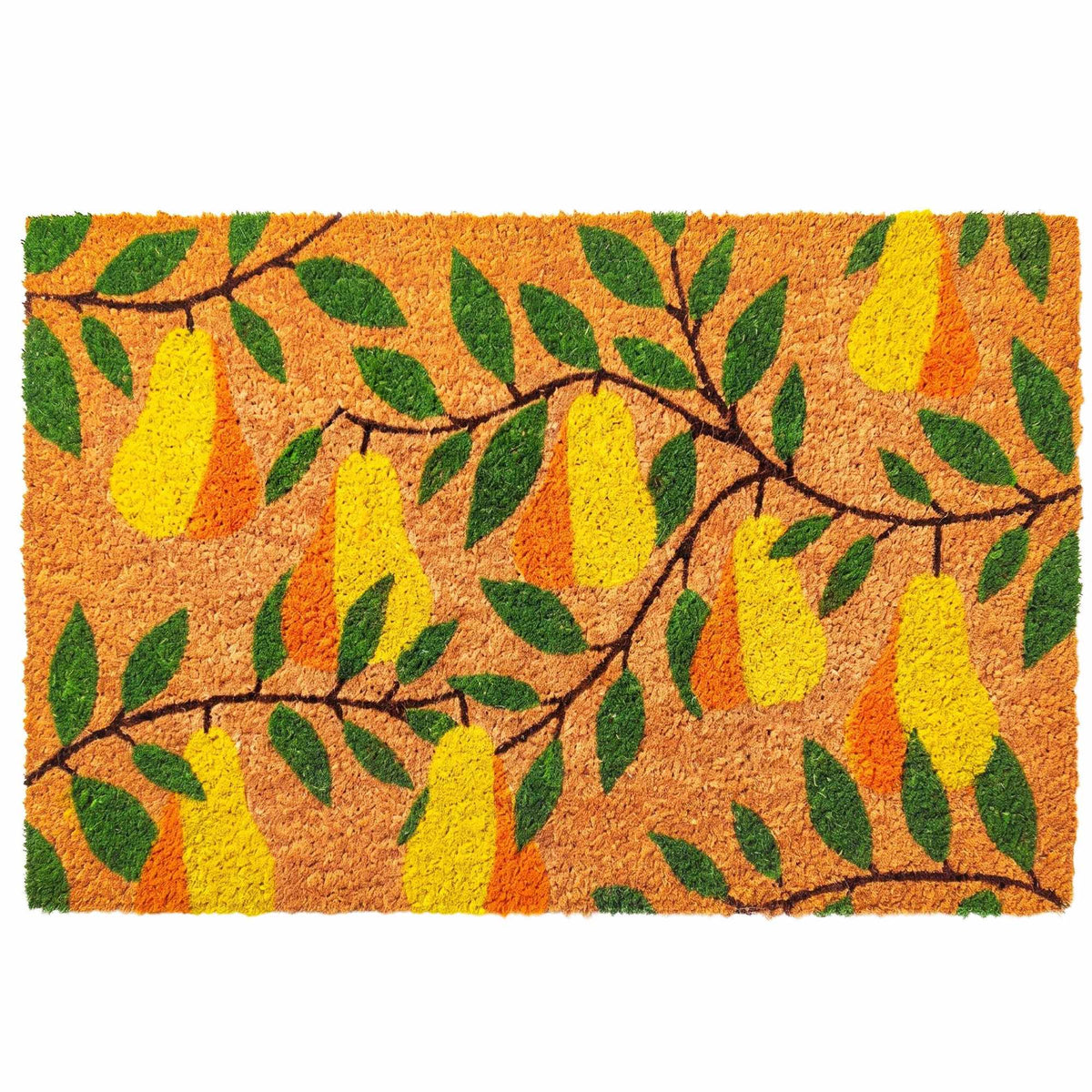 Coir Doormat with Motif, 60x40 cm, Non-Slip Backing