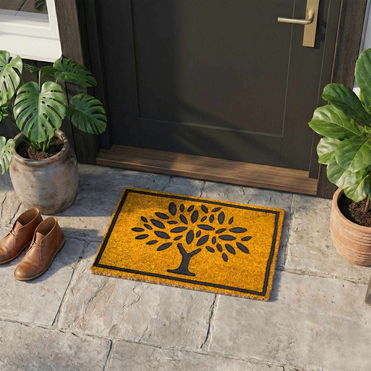 Coir & PVC Doormat, 60x40 cm, Non-Slip, Indoor/Outdoor