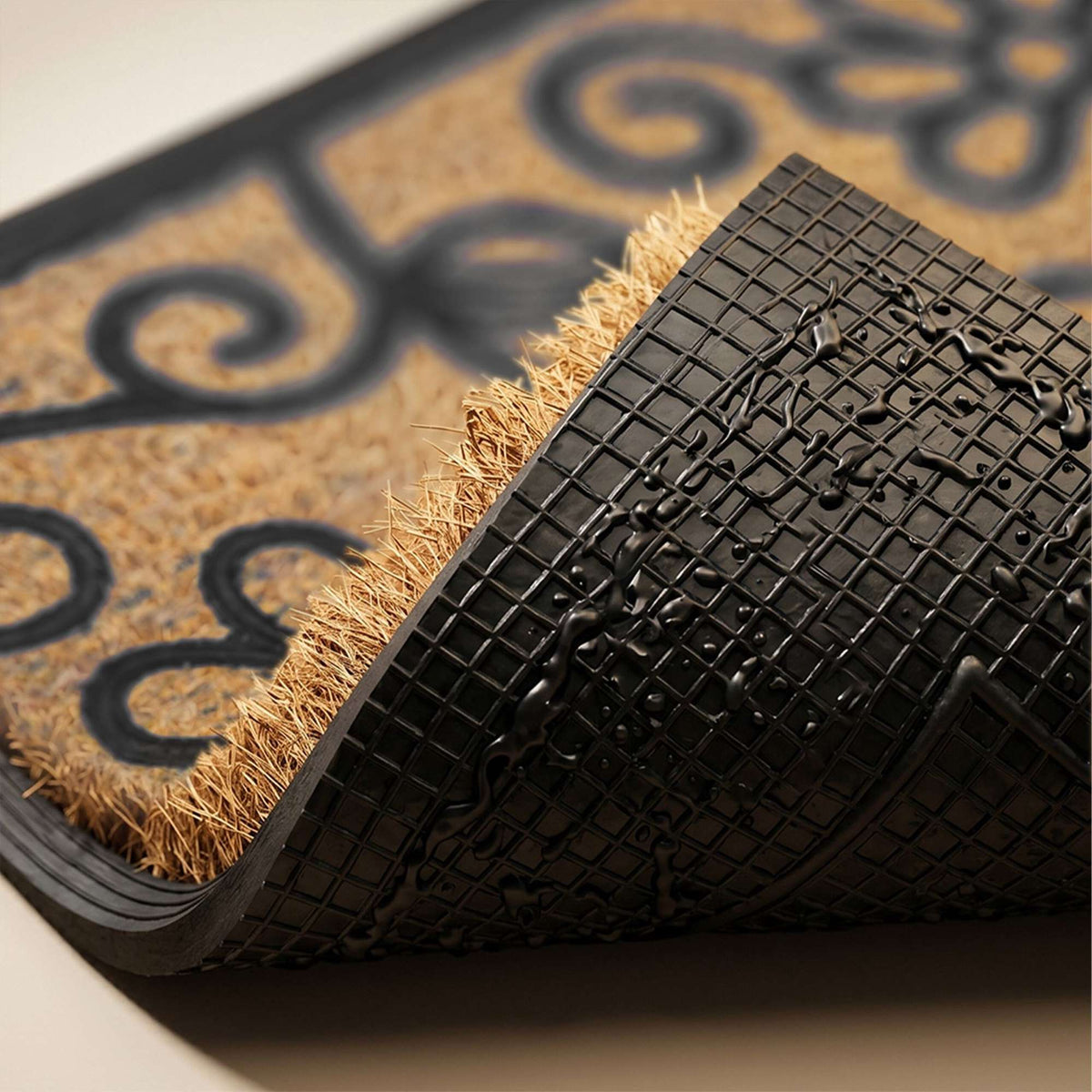 Coir & PVC Doormat, 60x40 cm, Non-Slip, Indoor/Outdoor