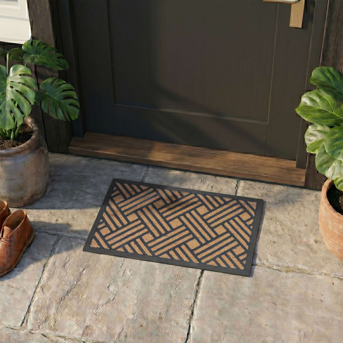 Coir & PVC Doormat, 60x40 cm, Non-Slip, Indoor/Outdoor