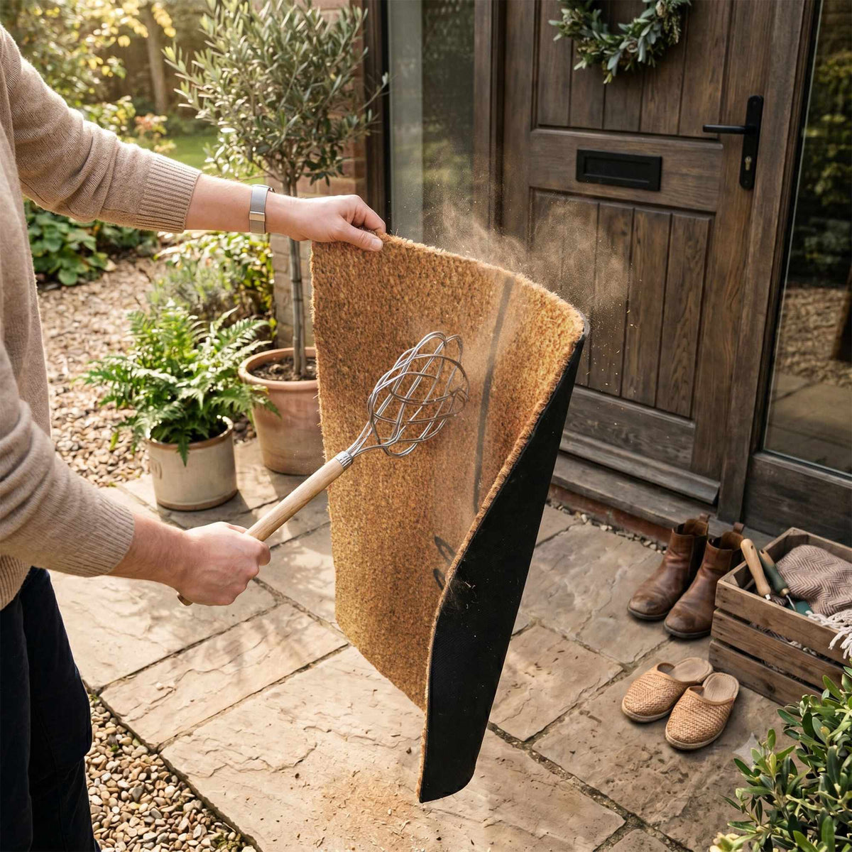 Coir Welcome Doormat, Non-Slip, 60x40 cm