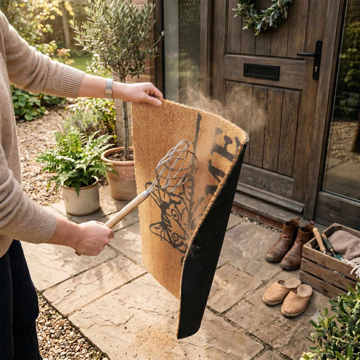 Coir Welcome Doormat, Non-Slip, 60x40 cm