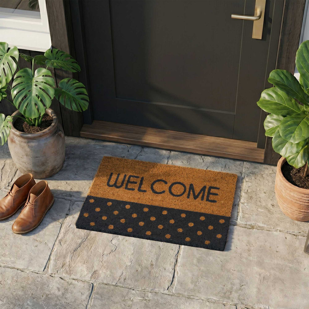 Coir Welcome Doormat, Non-Slip, 60x40 cm, Indoor/Outdoor