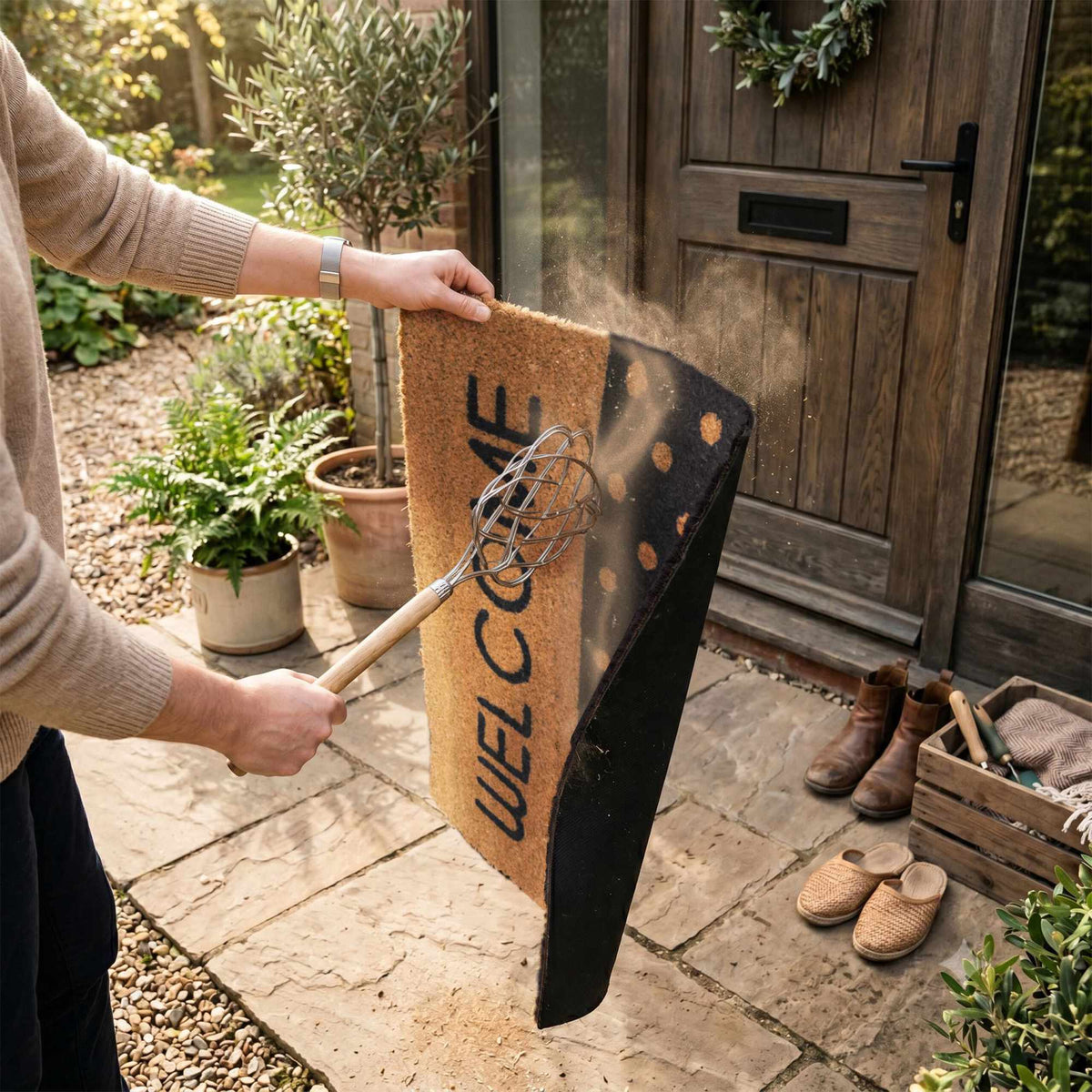 Coir Welcome Doormat, Non-Slip, 60x40 cm, Indoor/Outdoor