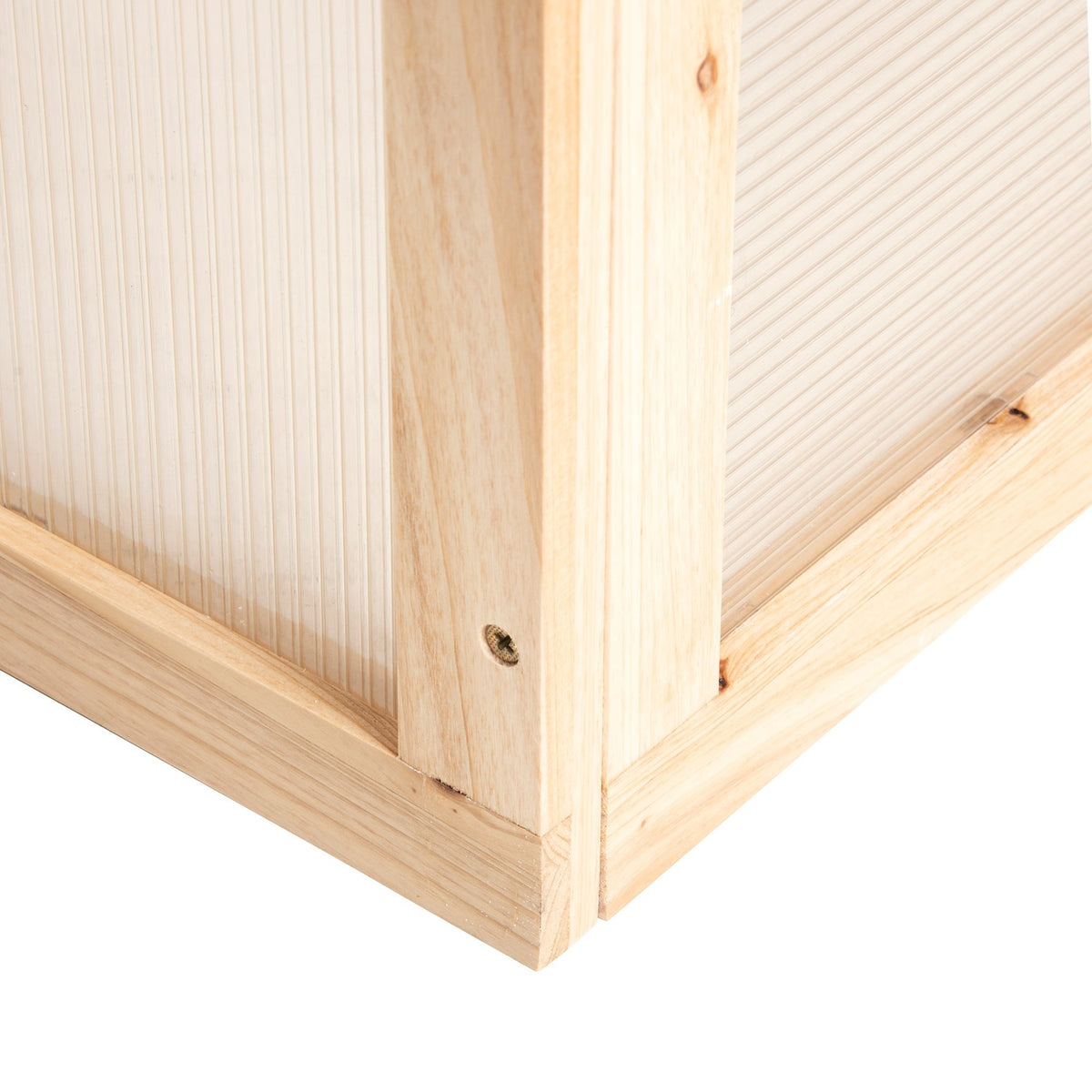 Cold Frame Greenhouse With Wooden Polycarbonate Cover, Weatherproof, Natural, 102X71X53Cm