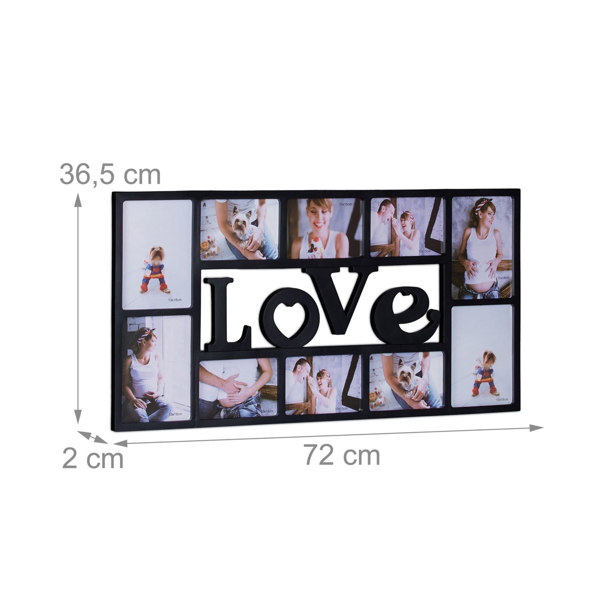 Collage frame LOVE for 10 photos